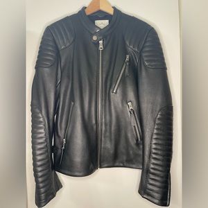 Leather biker jacket
